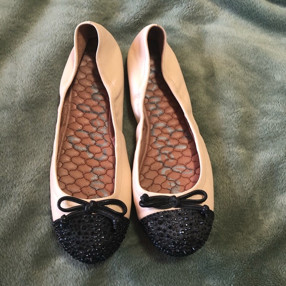 Sam Edelman Beatrix Ballet Flats Cream Black Studs - Picture 2 of 7